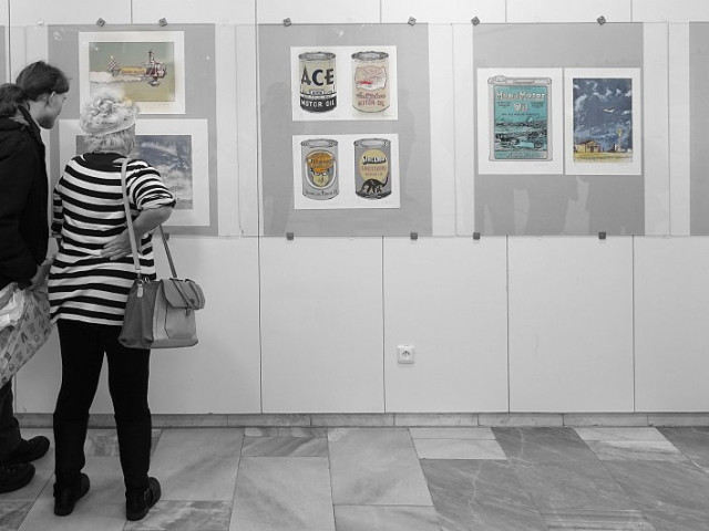 VÝSTAVA KLUBU FILATELISTŮ - PETR PTÁČEK / grafika, známková tvorba